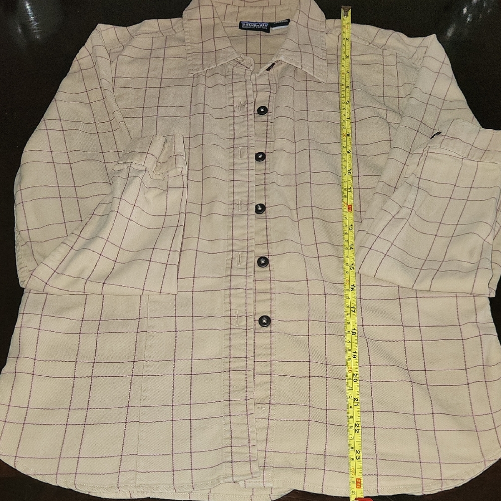 Patagonia Women's Beige Checkered Button Down Shirt